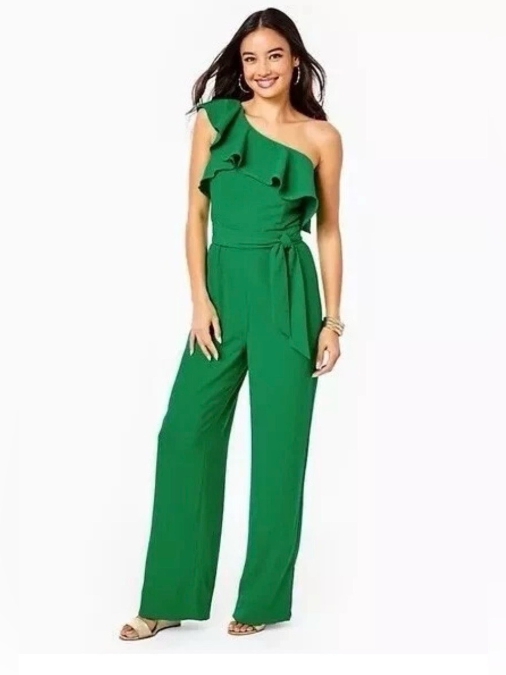 NEW! Lilly Pulitzer Lyra Jumpsuit Fern Gully Green Size 16